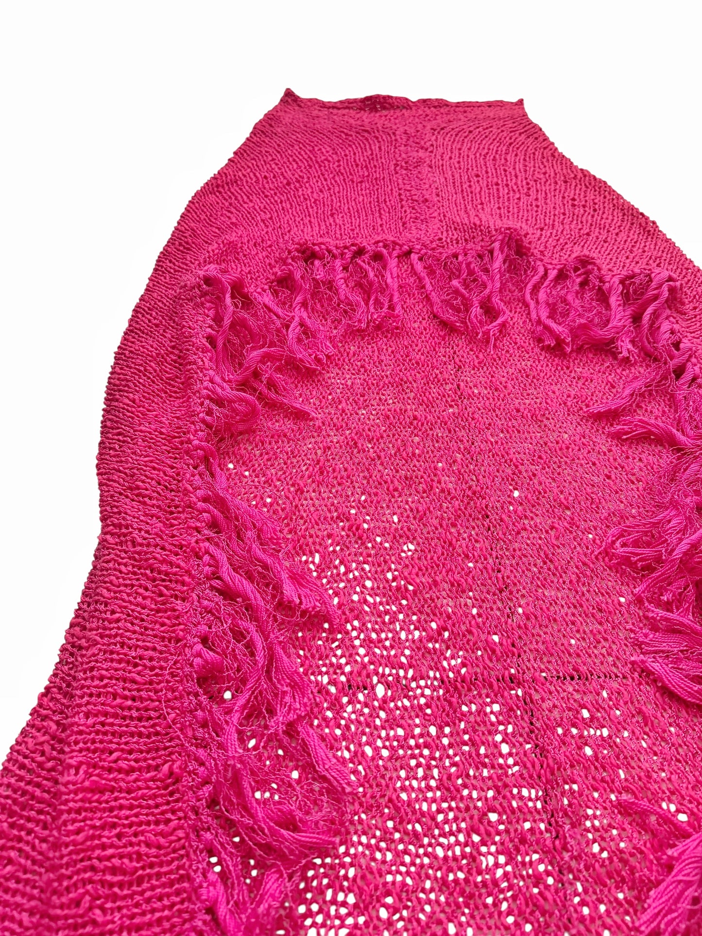 6 Cross Pink Knit Shawl/Cape Scarf