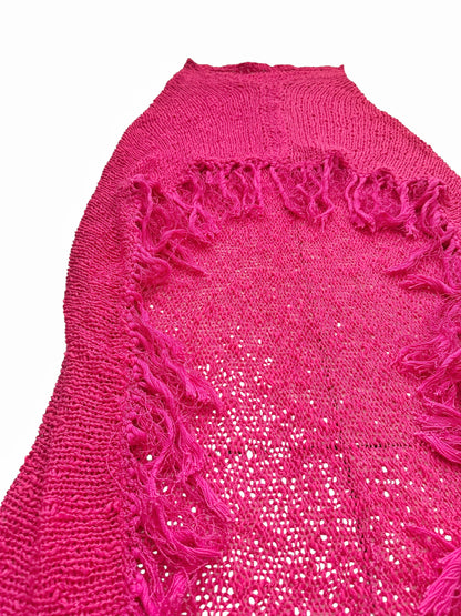 6 Cross Pink Knit Shawl/Cape Scarf