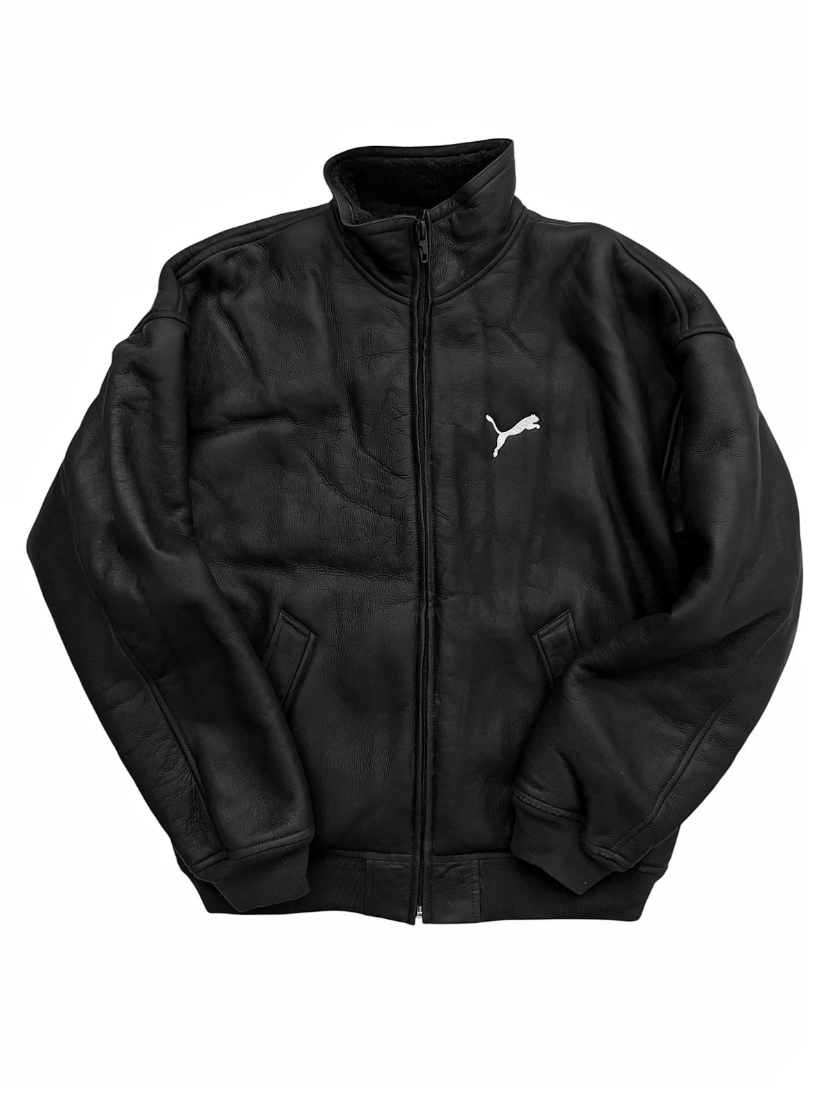 x Puma Leather Shearling Track Jacket