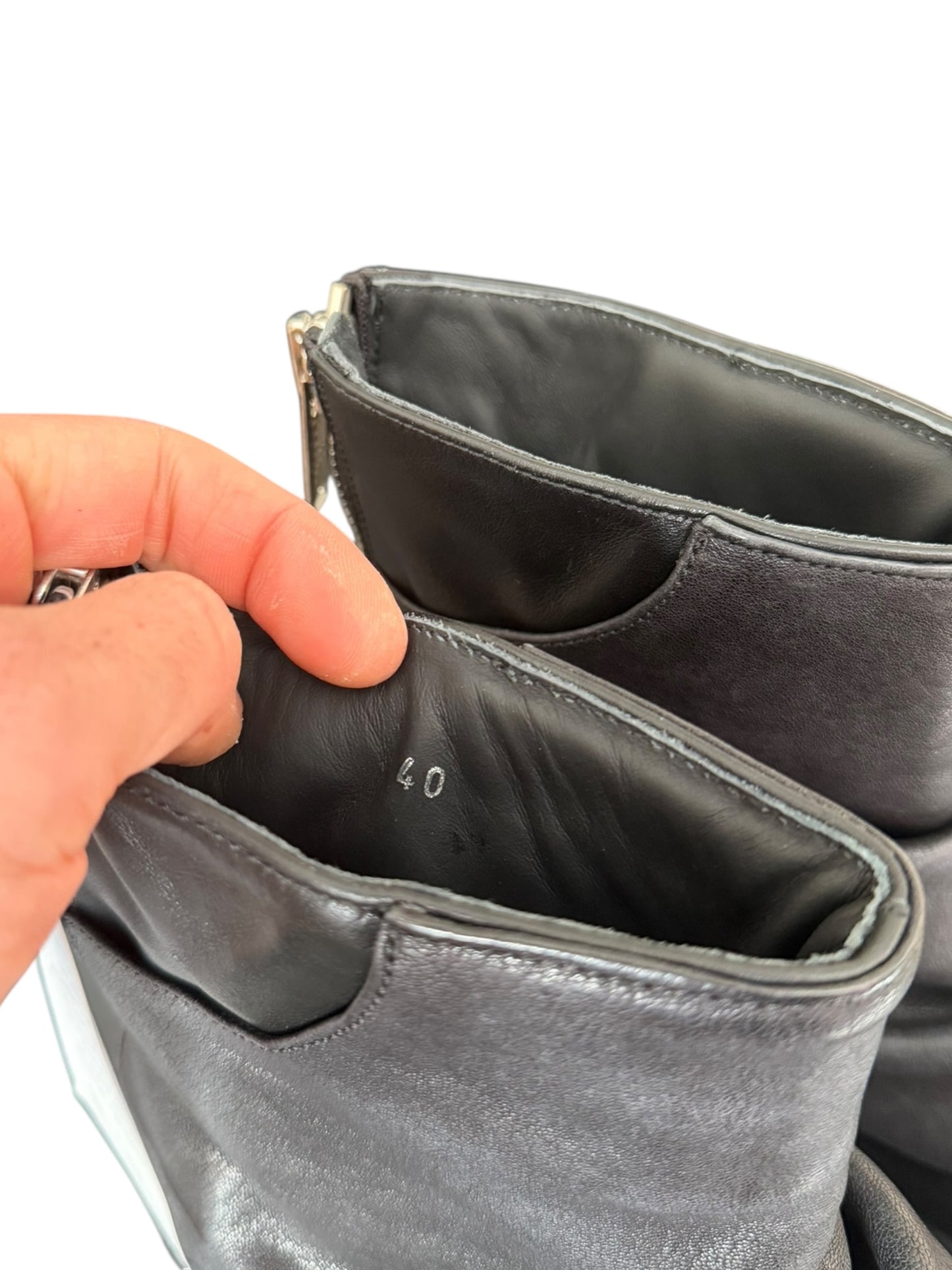Black Dip Drip Marathon Leather Boots