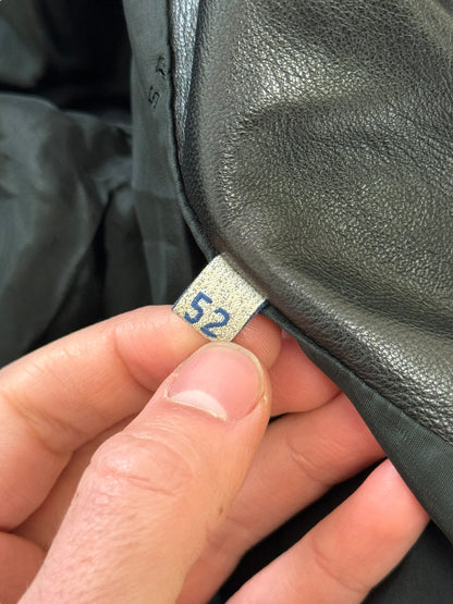 Long Chore Work Leather Zip Jacket