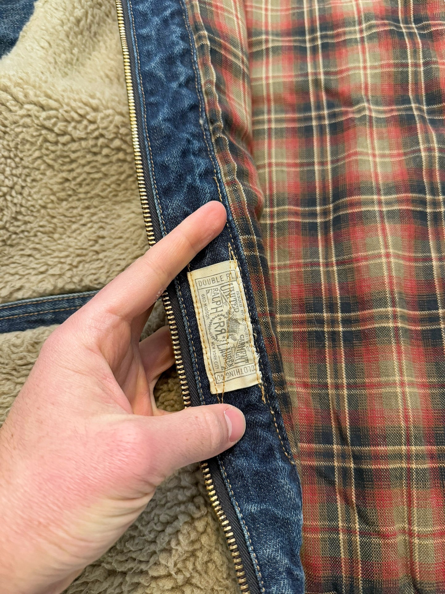 Dark Denim Grizzly Shearling Jacket