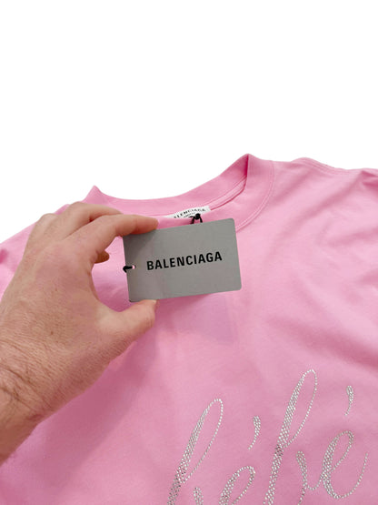 Bebe Rhinestone Crystal Pink Shirt