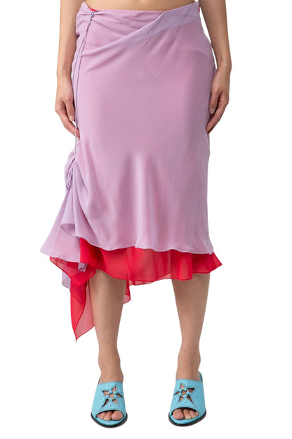 Mirka Silk Skirt Pink Red