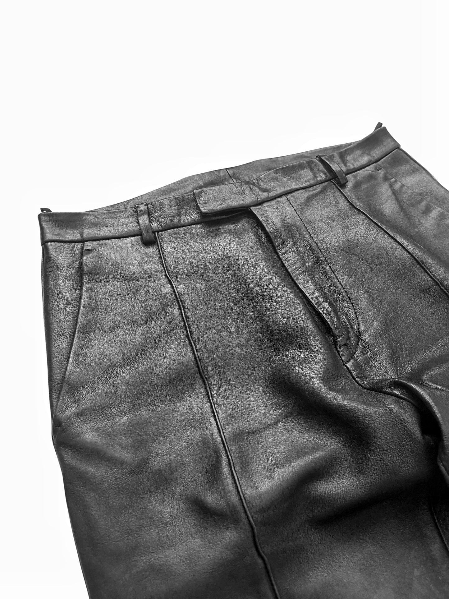 Lambskin Leather Pleated Trouser Pant