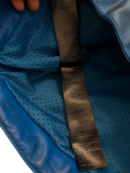 Mudshow Graffiti Baggy Blue Leather Biker Pants