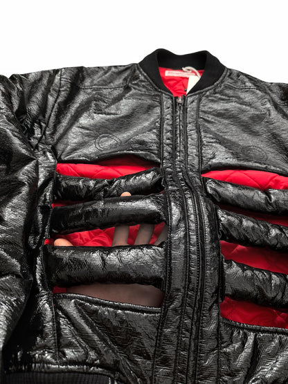 Skeleton Rib Cut Out Bomber Jacket