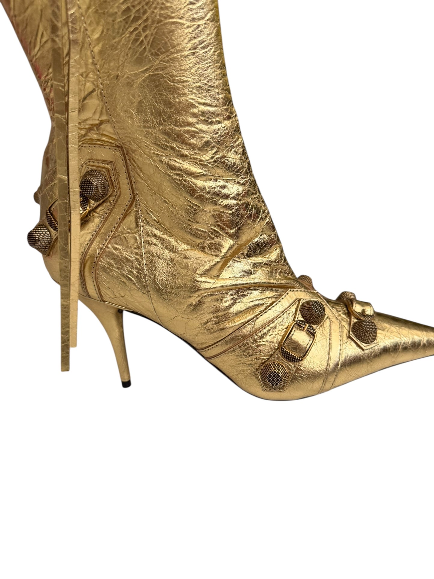 Metal Gold Cagole Heel Boot Arena H90