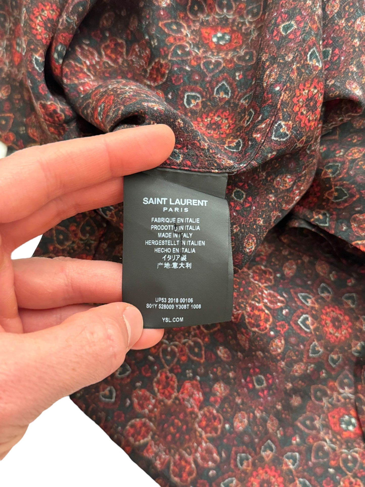 Paisley Silk Red Shirt