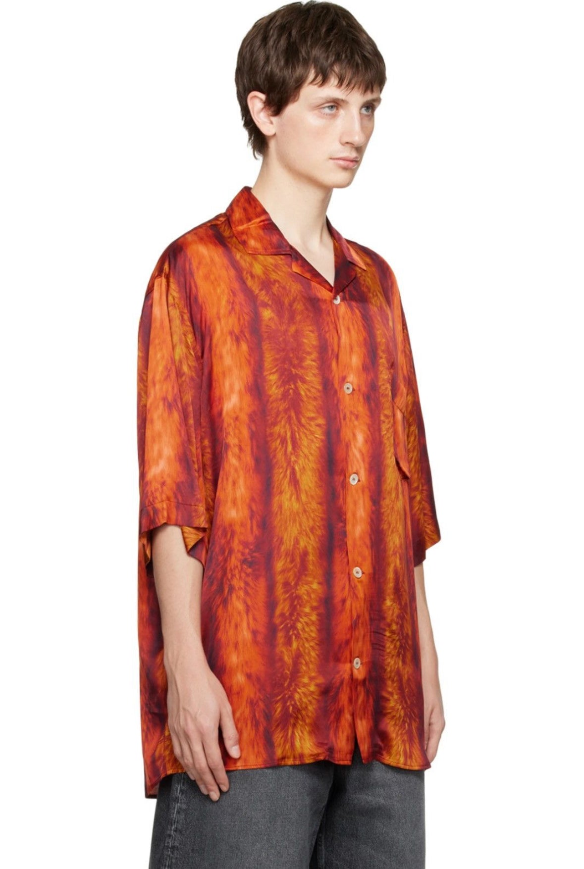 Viscose Oversized Flame Fur Shirt
