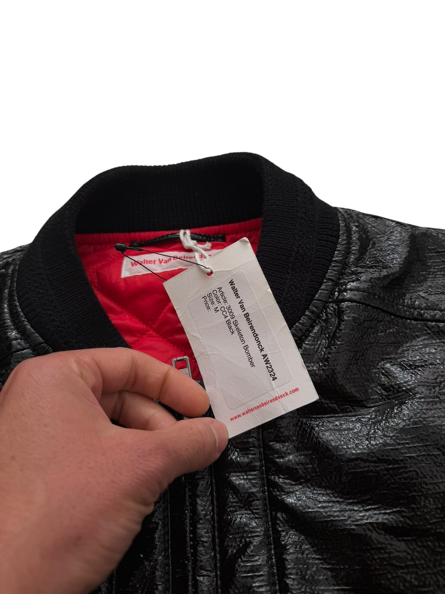 Skeleton Rib Cut Out Bomber Jacket
