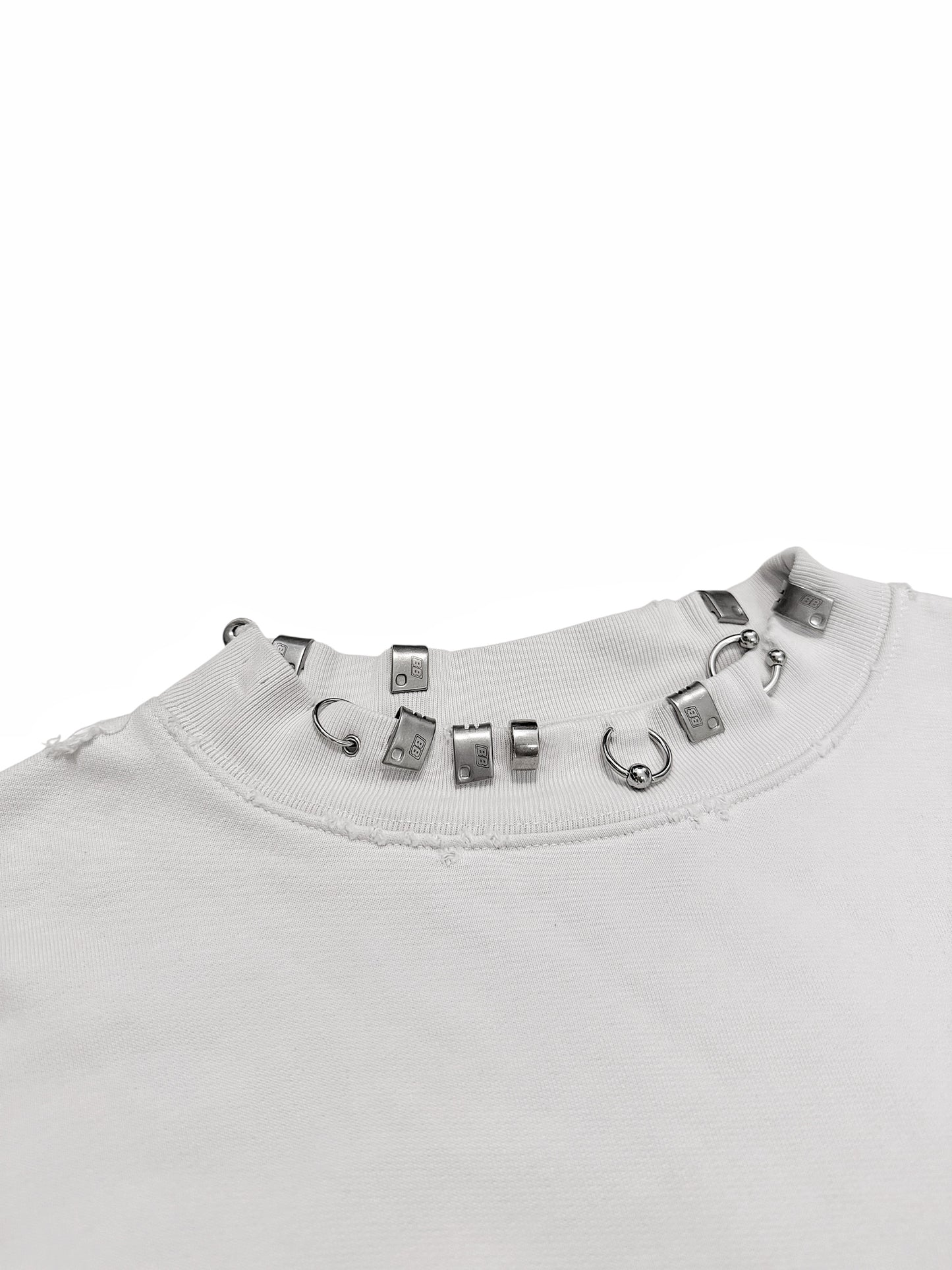 Pierced Metal Crewneck Sweatshirt