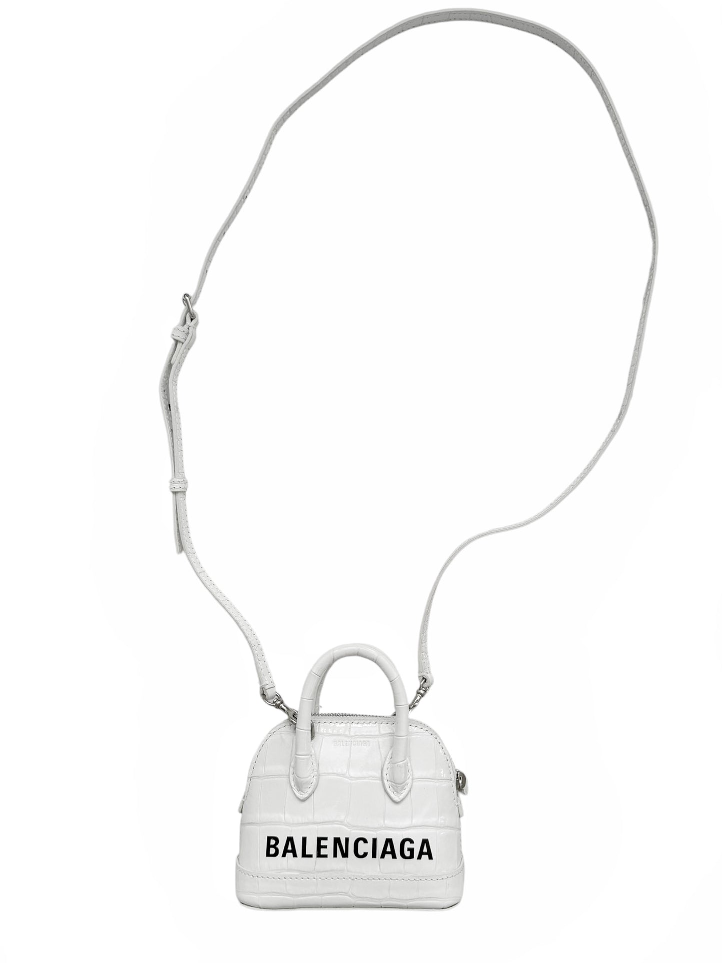 White XXS Croc Embossed Bag