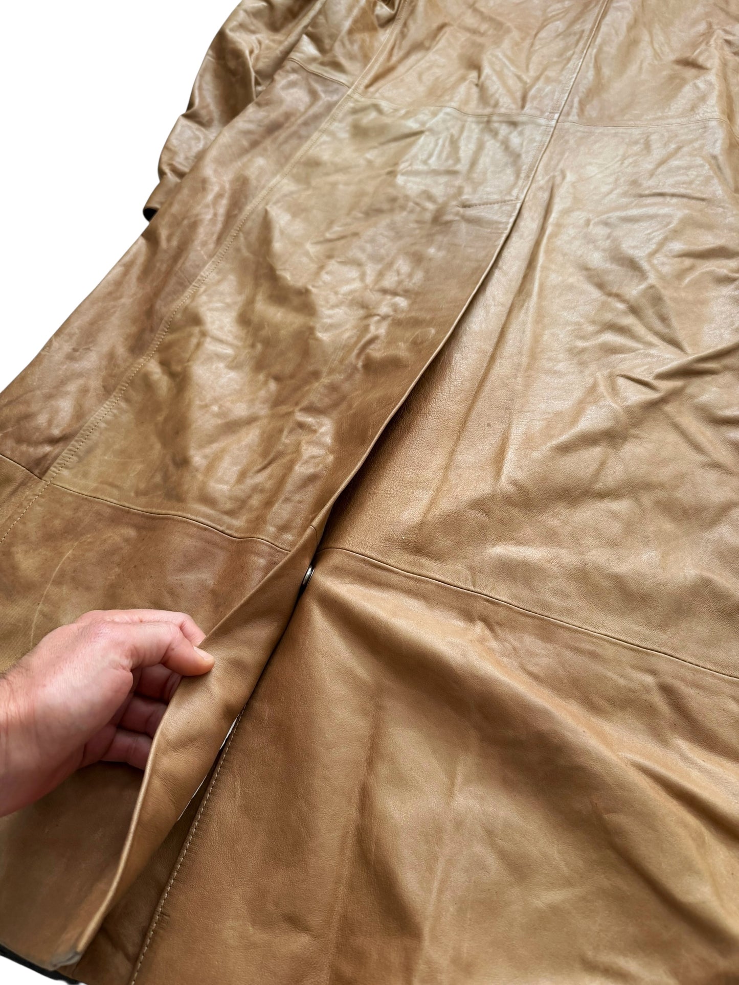 FW25 Natural Leather Trench Coat