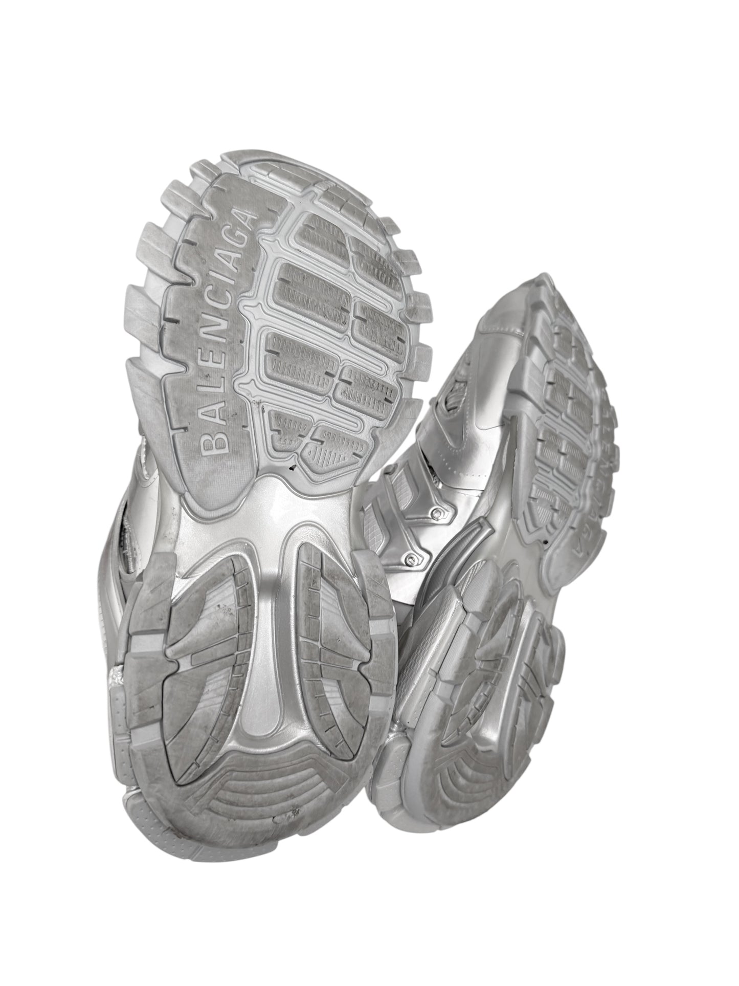 Metallic Silver Fur Track Runner