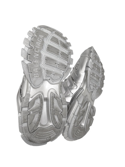 Metallic Silver Fur Track Runner