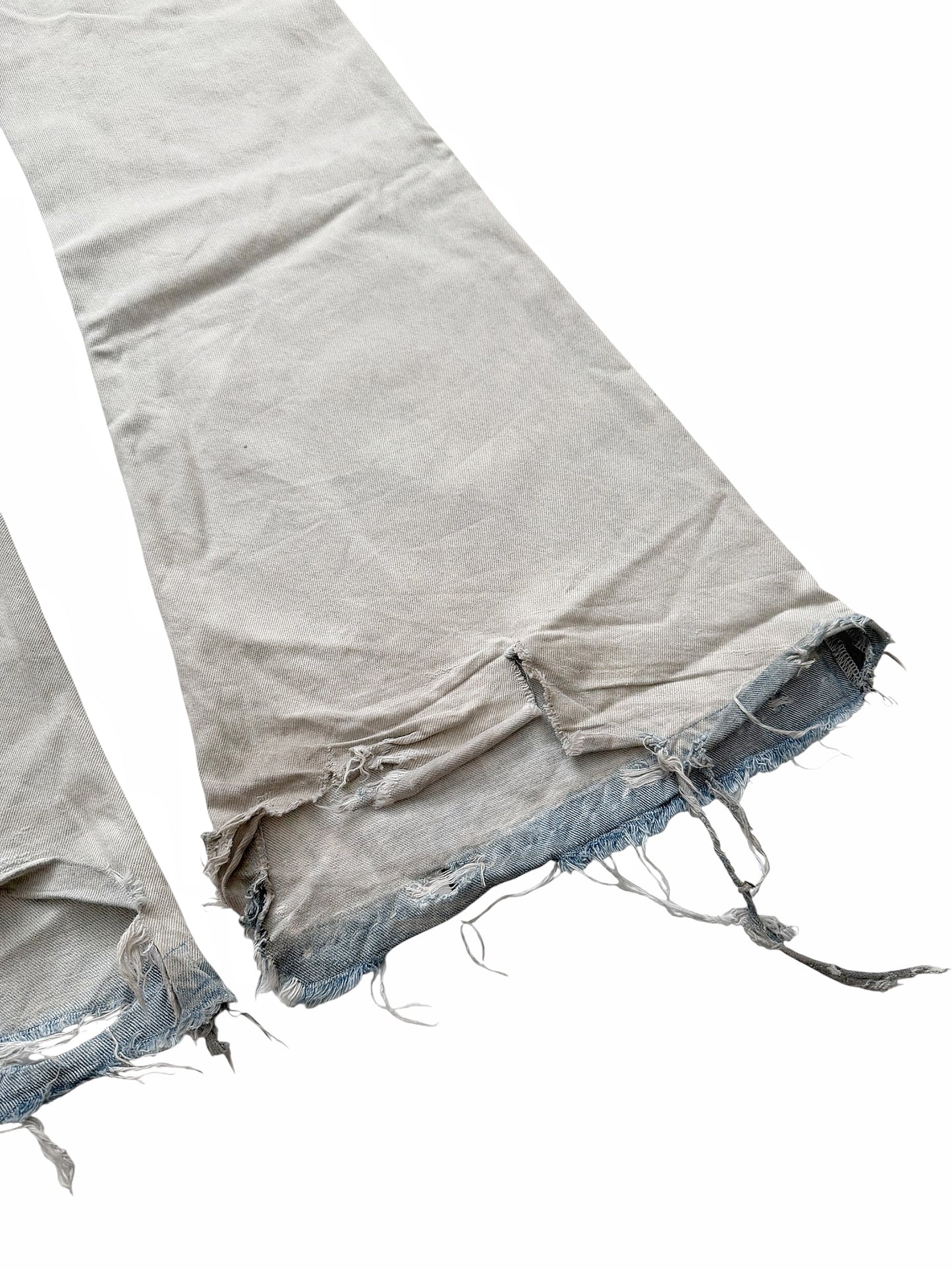 2024 Distressed Bleached Flare Skater Denim