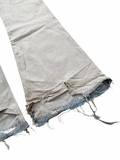 2024 Distressed Bleached Flare Skater Denim