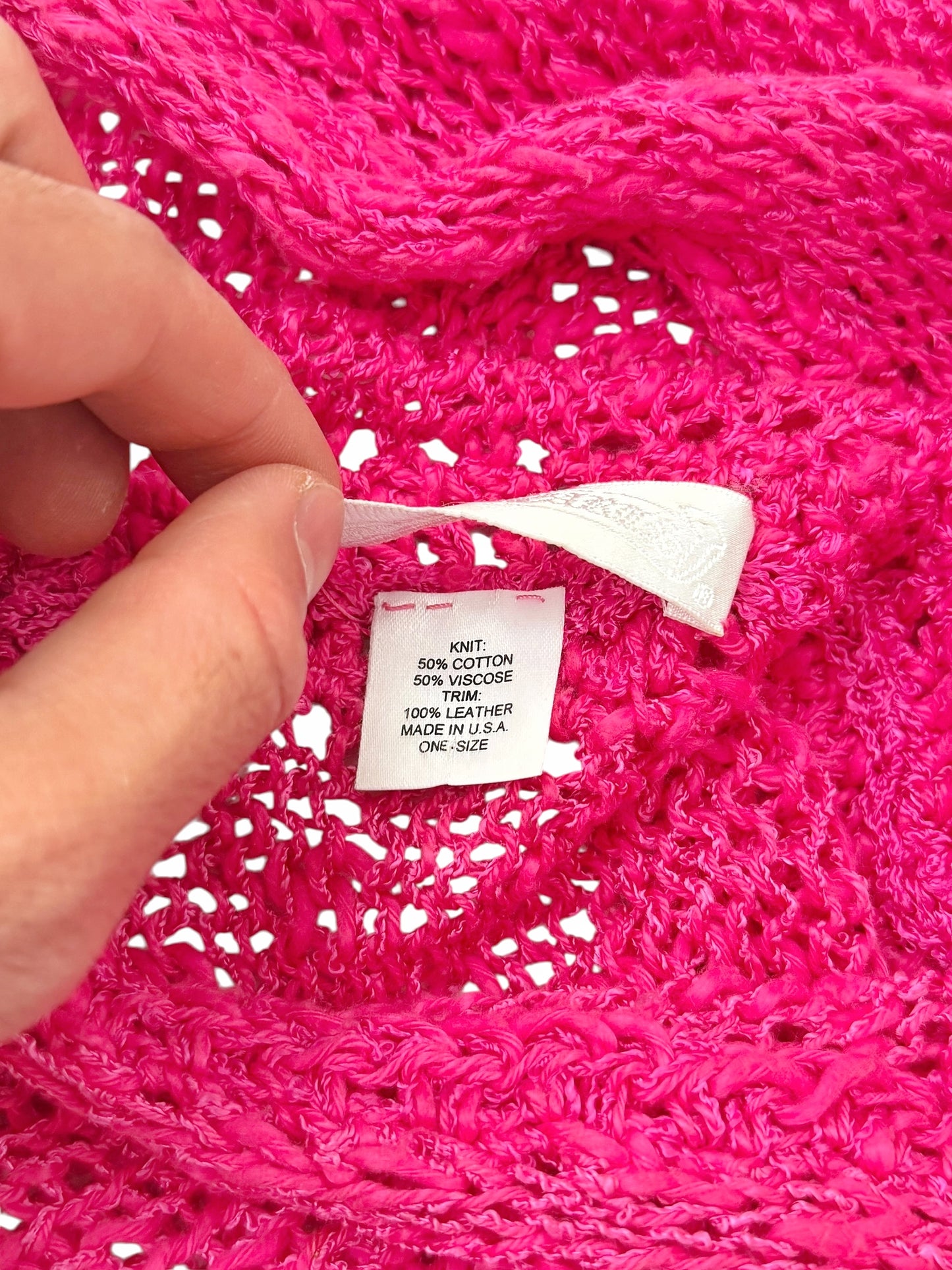 6 Cross Pink Knit Shawl/Cape Scarf