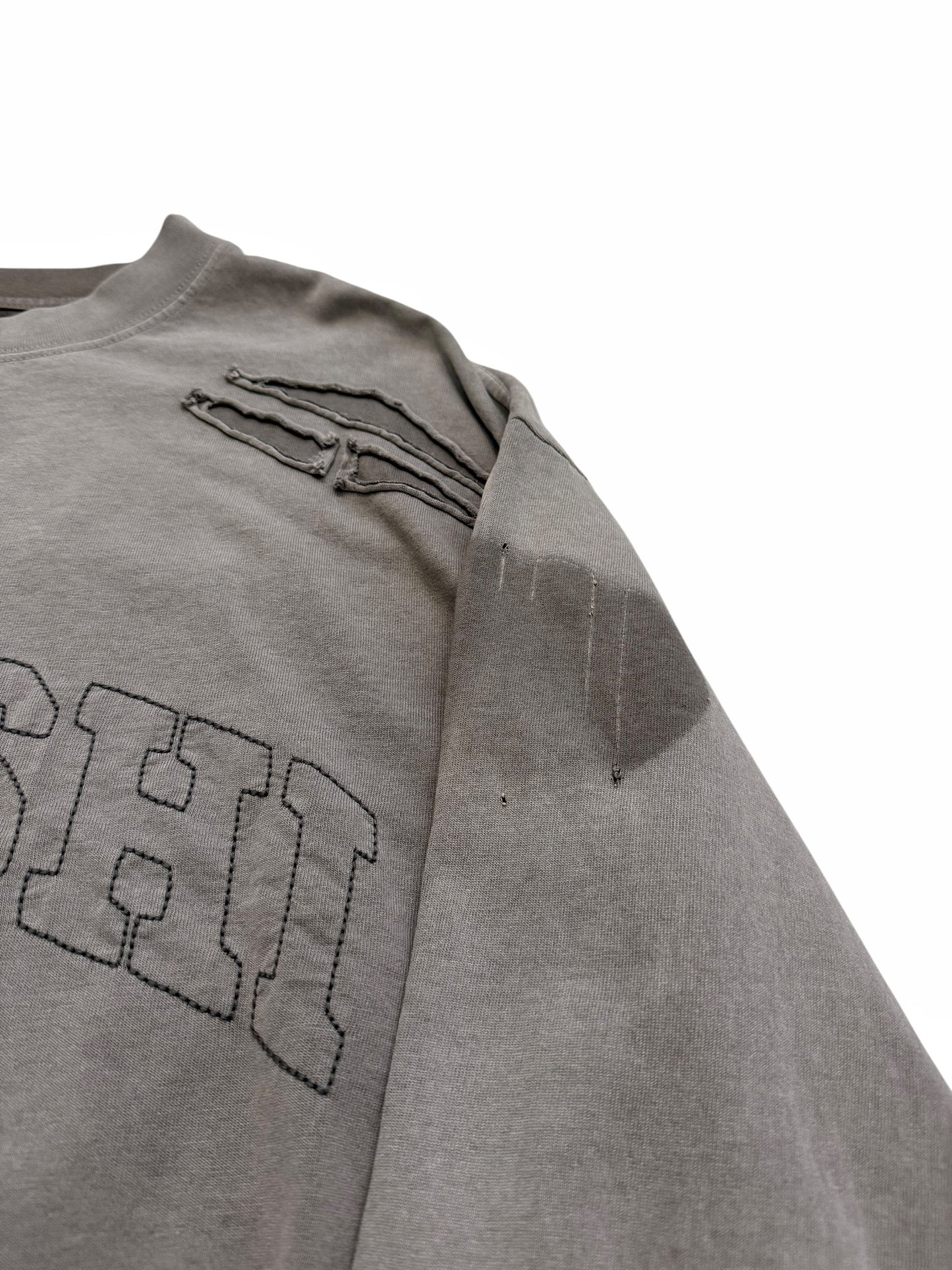 Oversized Washed Distressed Collegiate Longsleeve