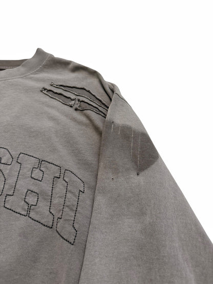 Oversized Washed Distressed Collegiate Longsleeve