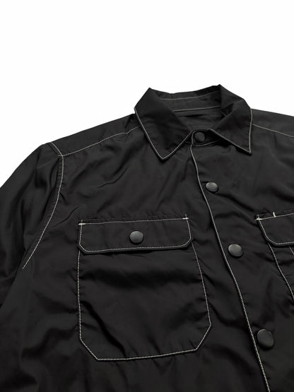 Contrast Re Nylon Black Shirt