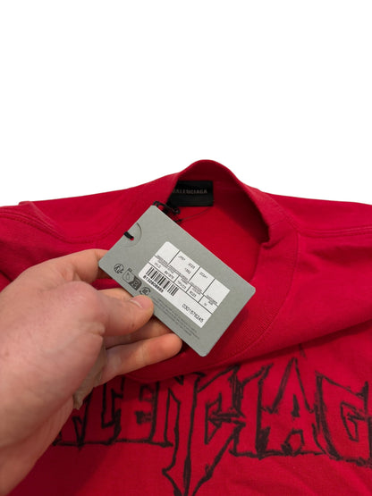 DIY Metal Goth Logo Red Shirt