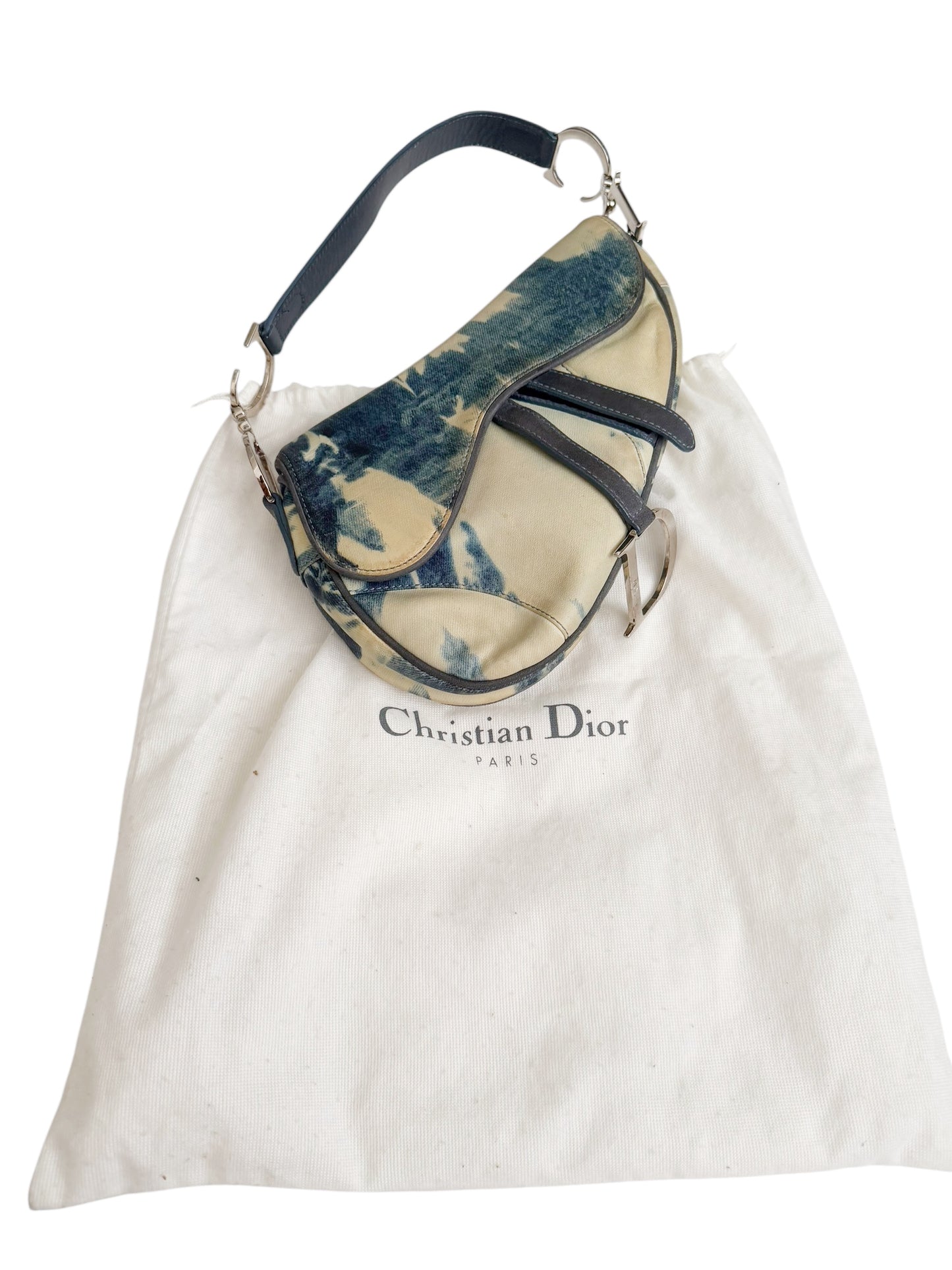 2000’s Galliano Tie Dye “Denim” Leather Saddle Bag