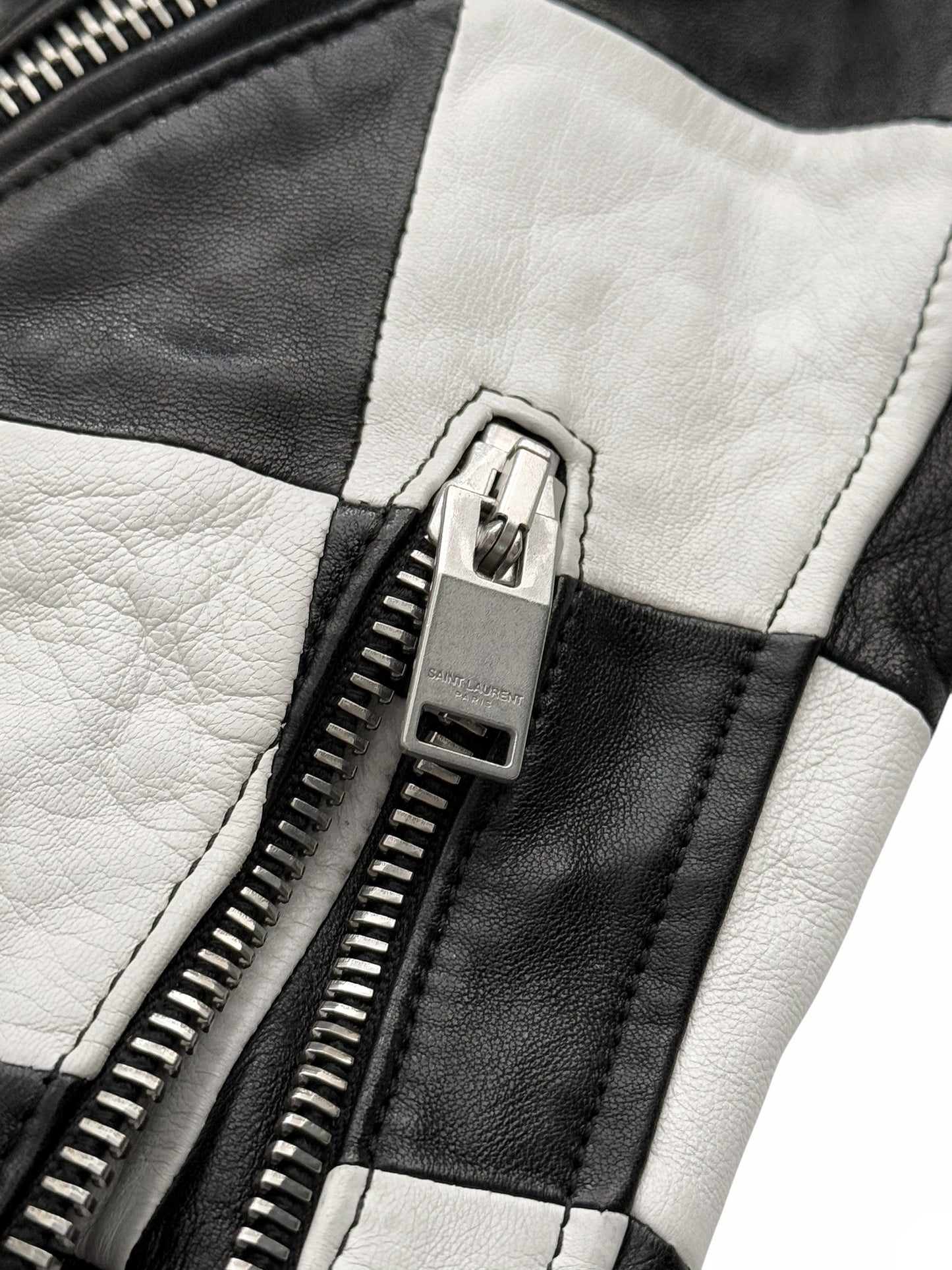 SS14 Checkerboard Patchwork L01 Lambskin Motorcycle Jacket