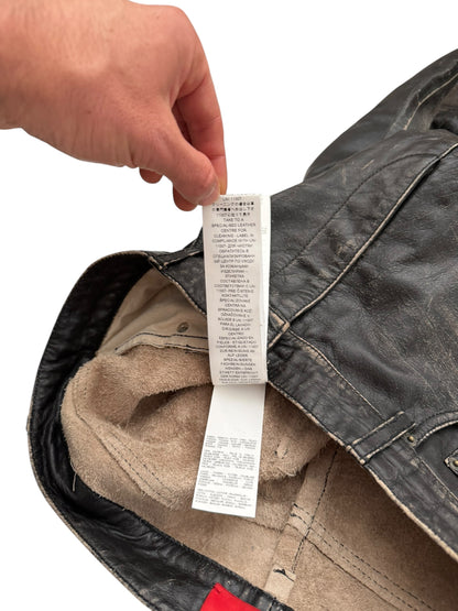 5 Pocket Rub Off Distressed Leather (Jeans)