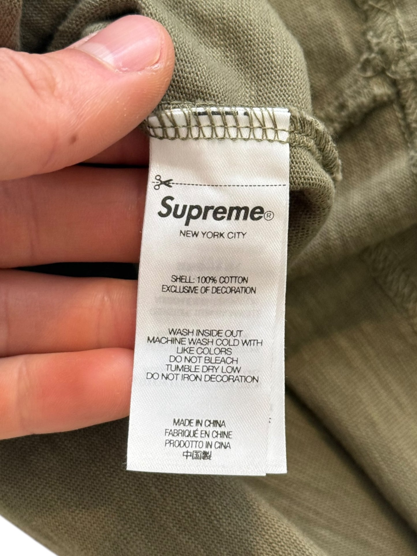 Olive Old English Cut Sew Shirt