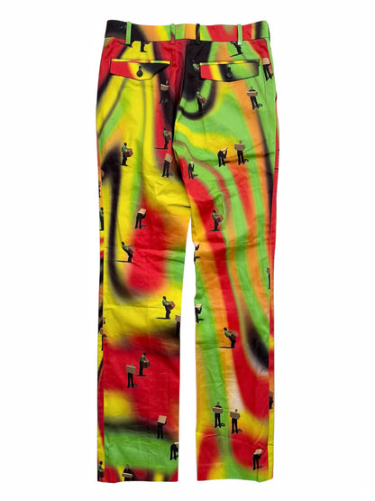 Box Man Psychedelic Print Pants