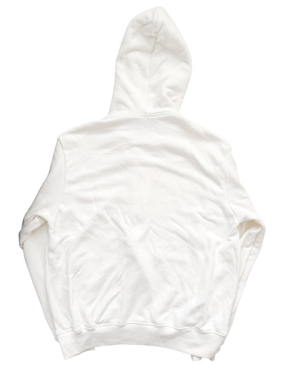 Zip Logo White Hoodie