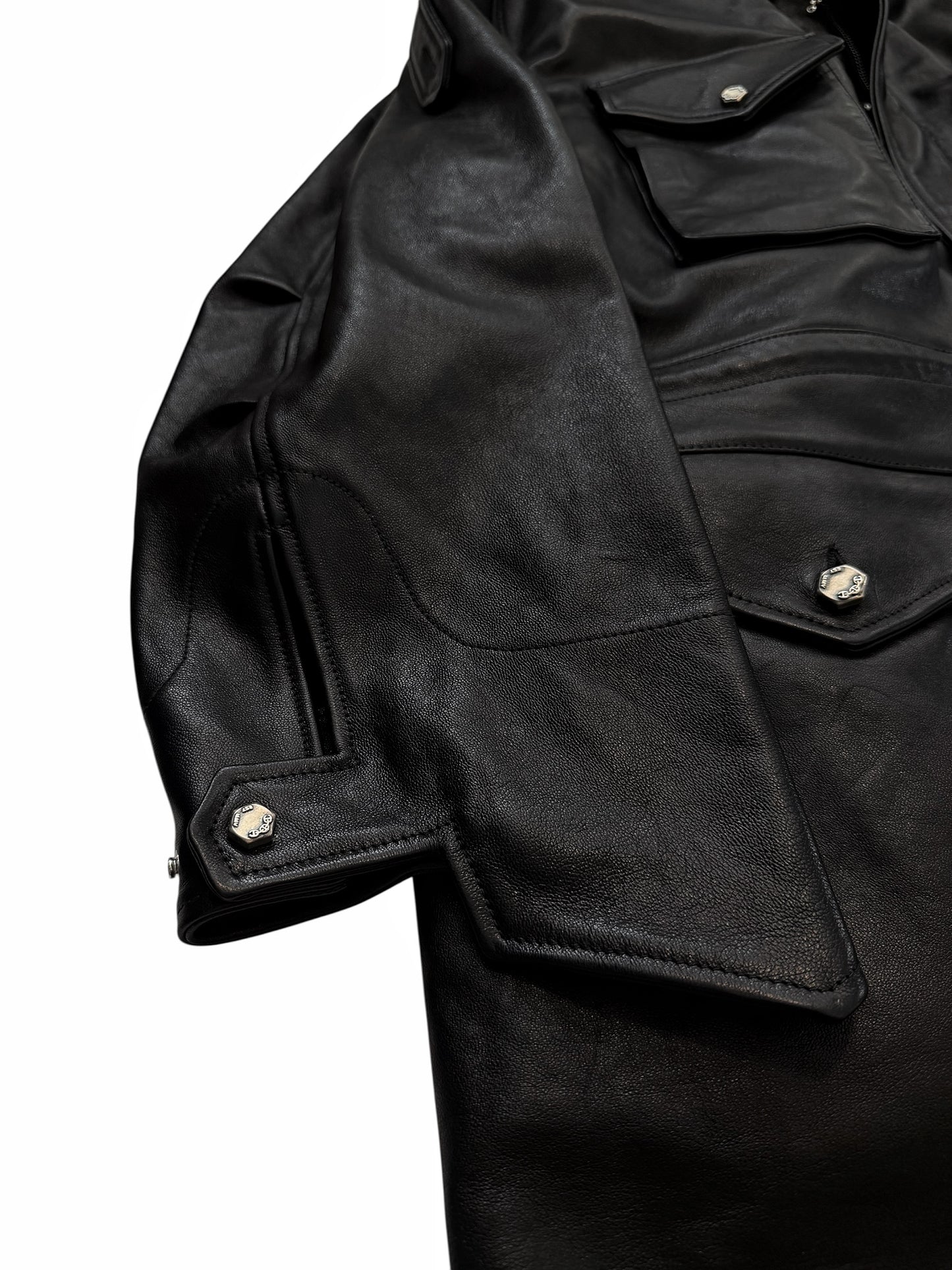 x Hoorsenbuhs M65 Leather Shearling Sterling Silver Hardware Coat