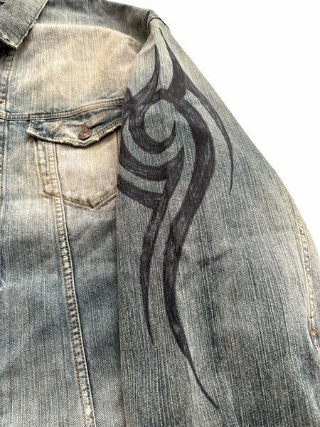 2024 Y2K Tattoo Oversized Wash Denim