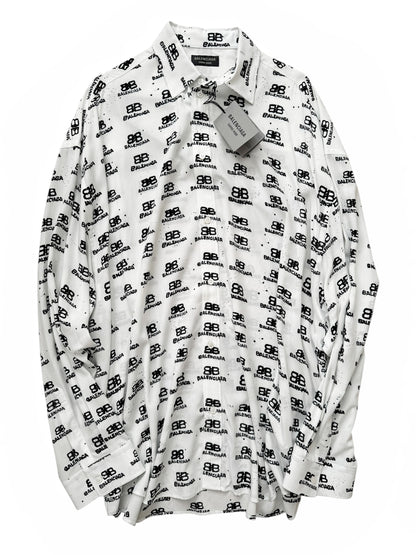 Viscose Allover Ink Blot Oversized Shirt