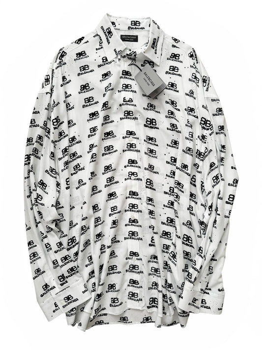 Viscose Allover Ink Blot Oversized Shirt