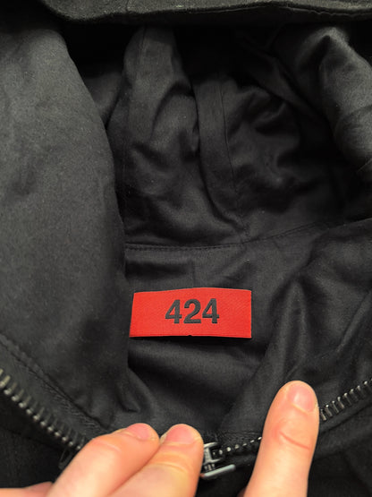 Wool Fence Pleat Cropped Anorak Jacket