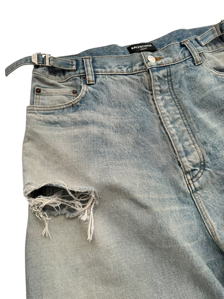 2022 Baggy Skater Blue Distressed Denim