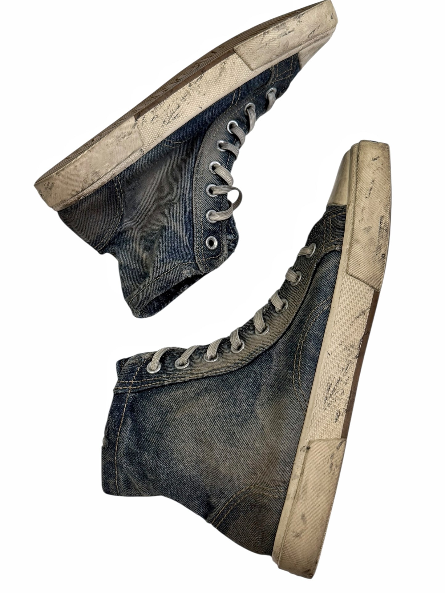 Denim Jeans Destroyed Blue Paris High Sneaker