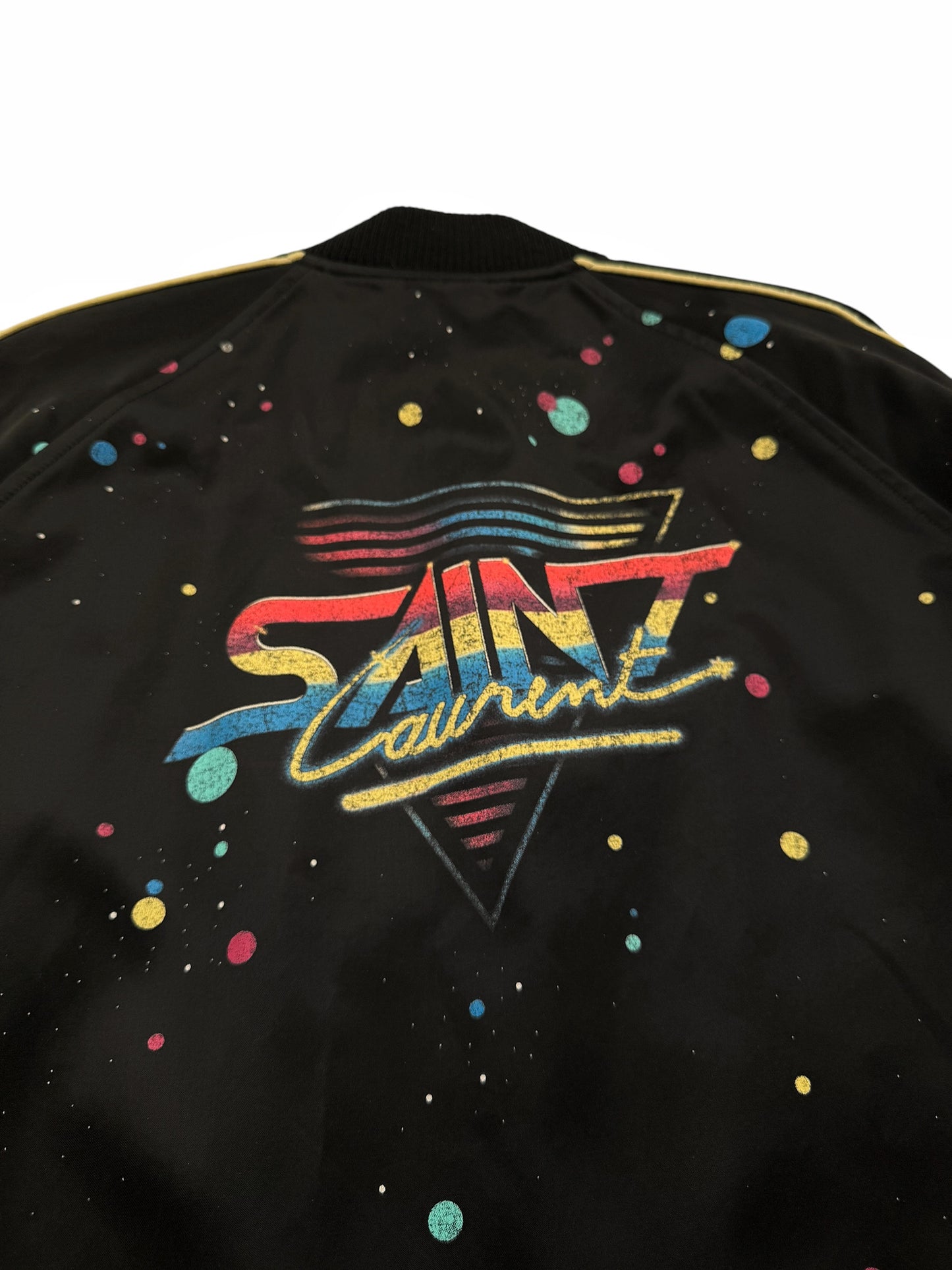 Galaxy Logo Teddy Varsity Satin Jacket