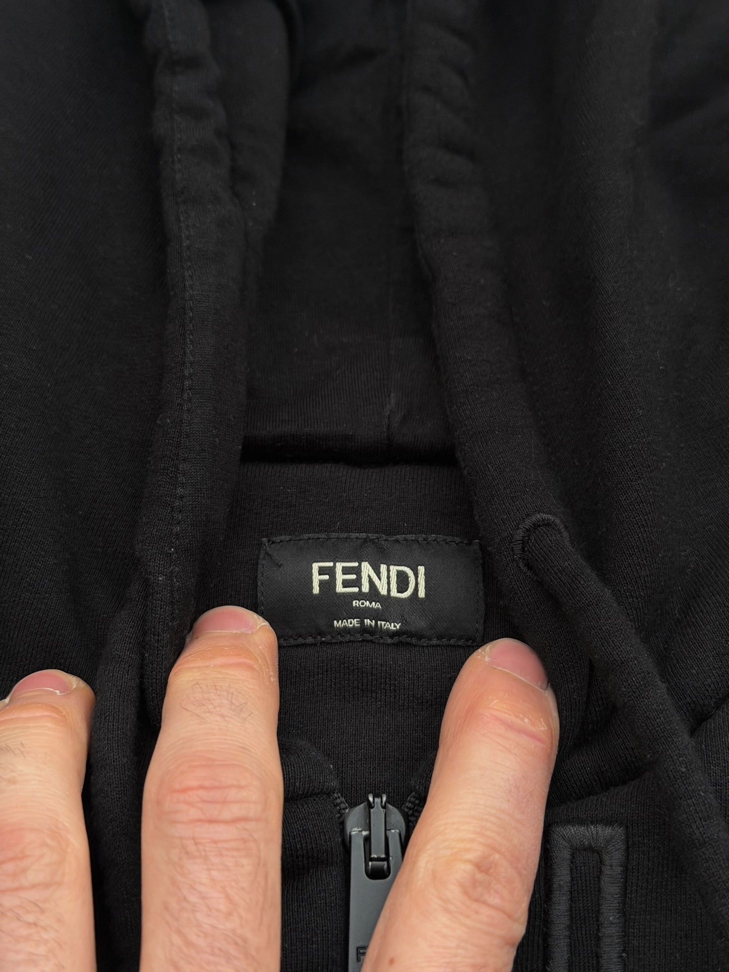 Chain Link Embroidery Zip Hoodie