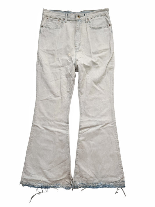 2024 Distressed Bleached Flare Skater Denim