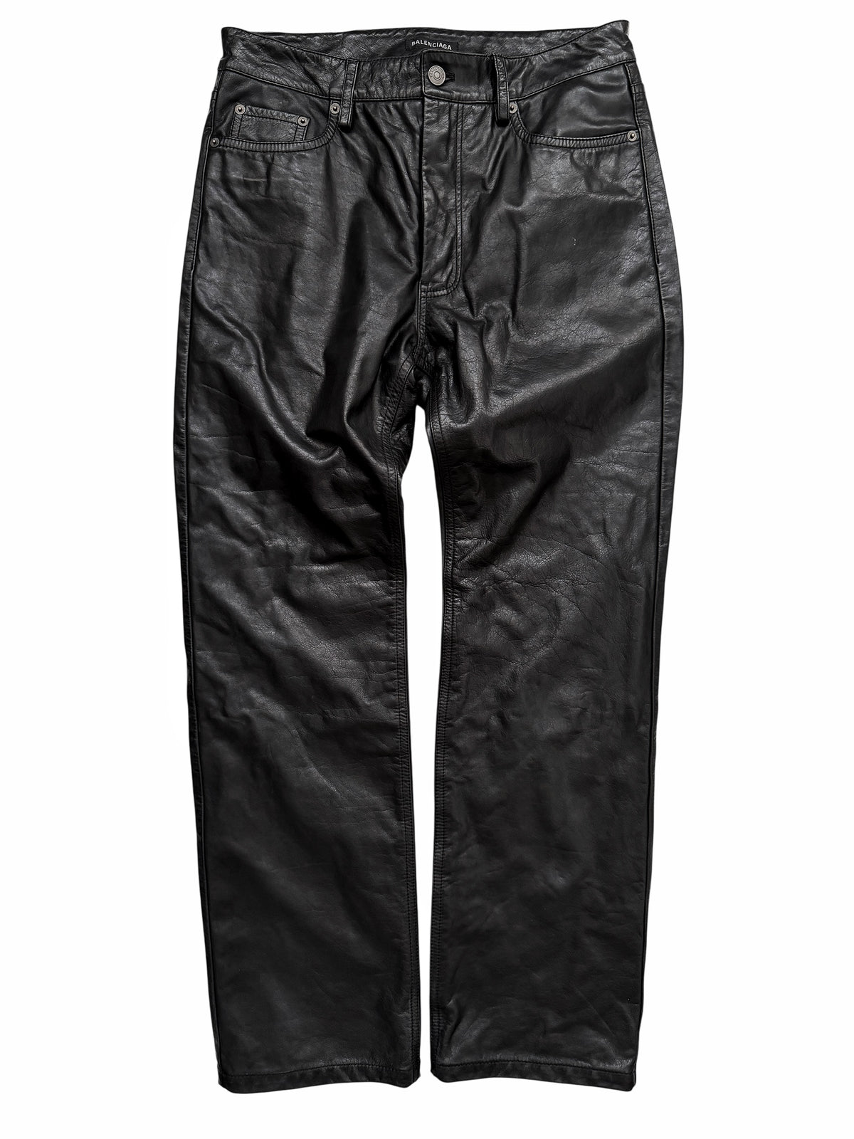 Leather Straight 5-Pocket Pant