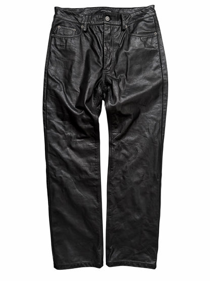 Leather Straight 5-Pocket Pant