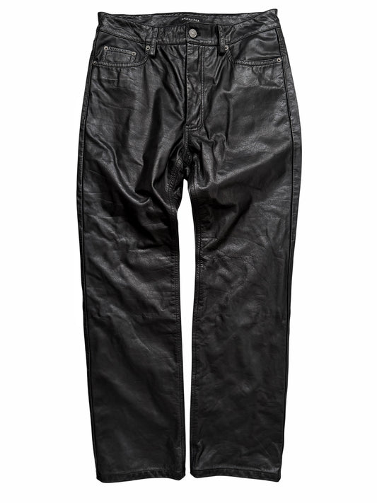 Leather Straight 5-Pocket Pant
