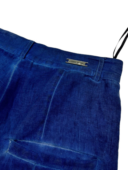 2019 Blue Indigo Object Dye Drop Crotch Trousers