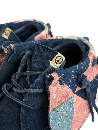 FBT Blue Geo Suede Boro Patchwork