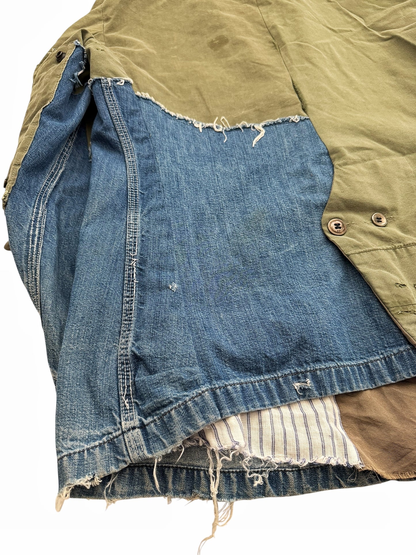 2014 Duffle Lee Denim Split Army Jacket Coat
