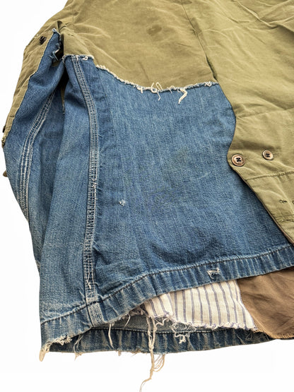 2014 Duffle Lee Denim Split Army Jacket Coat